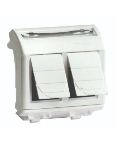 Розетка RJ-45 Brava 2 модуля слоновая кость (75656S): Розетка компьютерная с двумя разъёмами в Бердске