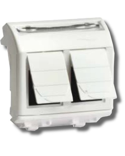 Розетка RJ-45 Brava 2 модуля белая (76459B): Розетка компьютерная с двумя разъёмами в Бердске