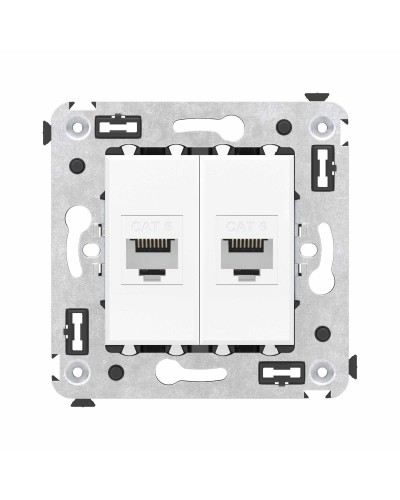 Розетка RJ-45 в стену, кат.6E, Avanti, двойная, белое облако (4400694). Розетка компьютерная. ДКС в Бердске