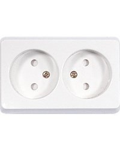 Розетка двойная открытой установки без з/к, бежевый, LK Standard (813601). Розетка без заземляющих контактов с защитными шторками. Экопласт в Бердске