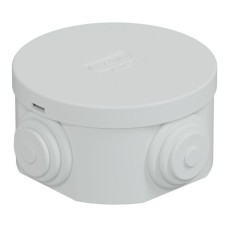 Коробка JBR065 D=65х35, 4 вых., IP44, серая (44004). Коробка монтажная. Экопласт
