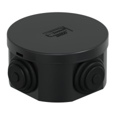 Коробка JBR065 D=65х35, 4 вых., IP44, черная (44004BL-1). Коробка монтажная. Экопласт