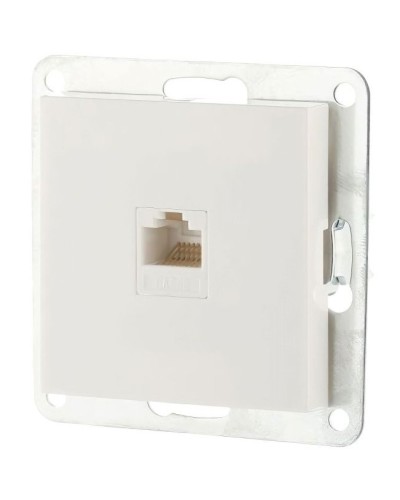 Розетка RJ-45 кат.5е с накладкой, белый LK80 (846104-1). Розетка компьютерная. Экопласт в Бердске