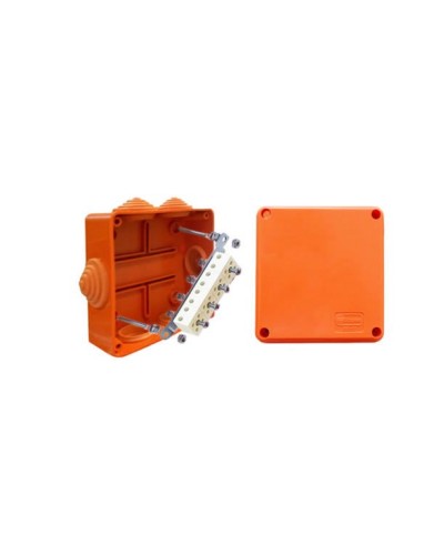 Коробка JBS100 100х100х55, 6 вых., 5P (0,15…4мм²) (43227HF). Коробка монтажная, огнестойкая, без галогена. Экопласт в Бердске
