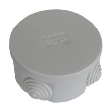 Коробка JBR080 D=80х40, 4 вых. IP44, серая (44005HF). Коробка монтажная, без галогена. Экопласт