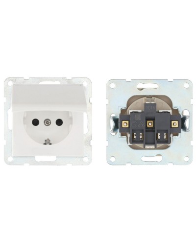 Розетка с з/к, шторками и крышкой, белый LK60 (863404-1). Розетка. Экопласт в Бердске