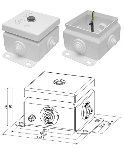 КМ IP55-0808 (без DIN рейки). Коробка монтажная электротехническая. Гефест в Бердске