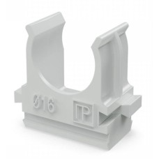 Крепеж-клипса для труб АБС-пластик в п/э D16 (100 шт) (PR.02616). Крепление для труб ПВХ. Промрукав