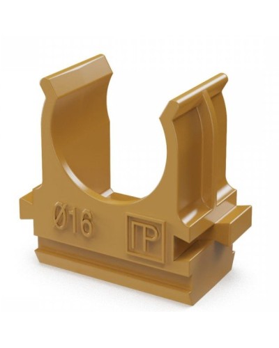 Крепёж-клипса для труб АБС-пластик бук D16 (100 шт) (PR13.0045). Крепление для труб ПВХ. Промрукав в Бердске