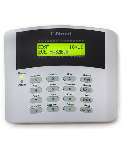 K16-LCD. Проводная клавиатура для контрольных панелей серии Норд, Hunter, Captain. Си-Норд в Бердске